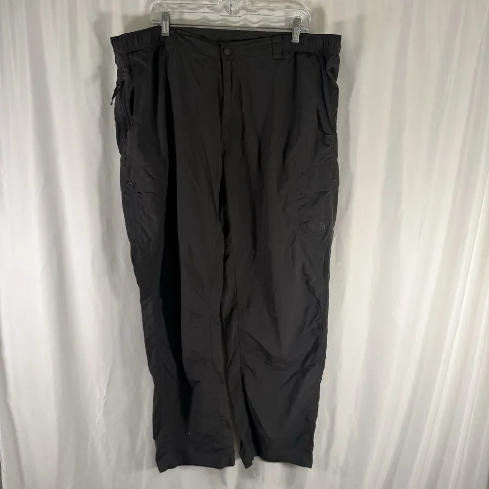 The North Face Cargo Hiking Pants Men's XXL Grey Zip Pockets Lightweight